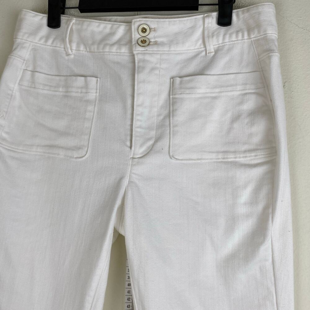 Spartina 449 Juliette Crop Flare Jeans Size 8 Buttercream 26.5” Inseam - Picture 9 of 16